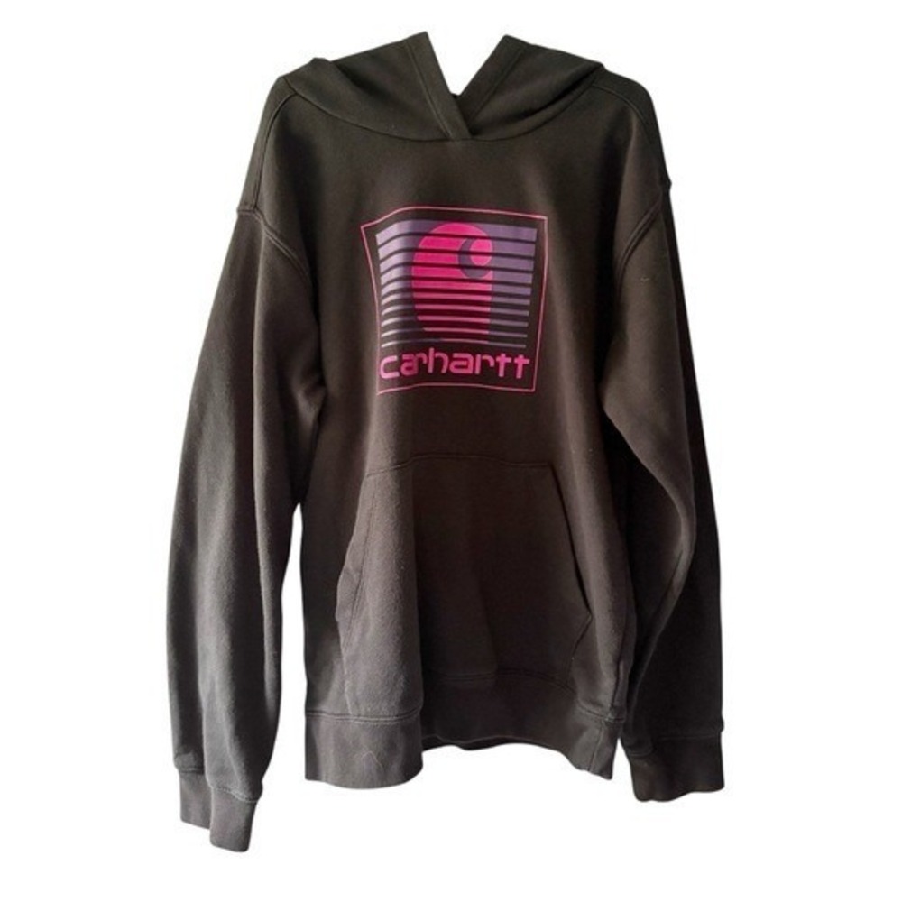 Carhartt Girls Black Pink Purple Graphic Logo Hoodie TS9985-G Size S 8